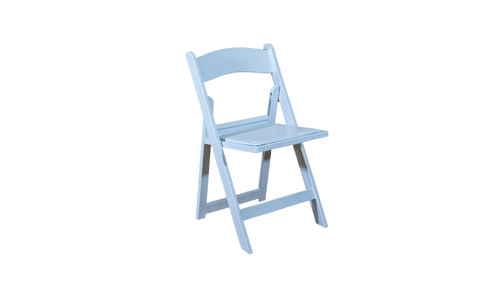 white folding chair with pad