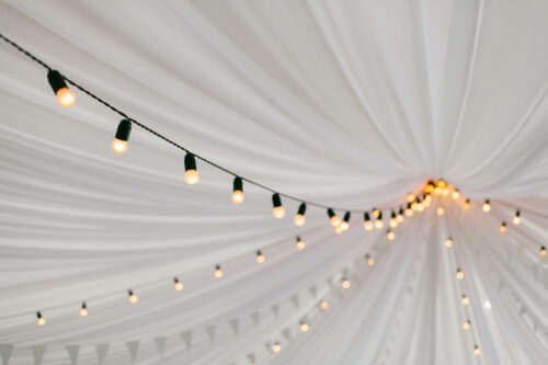 light bulb in marquee tent